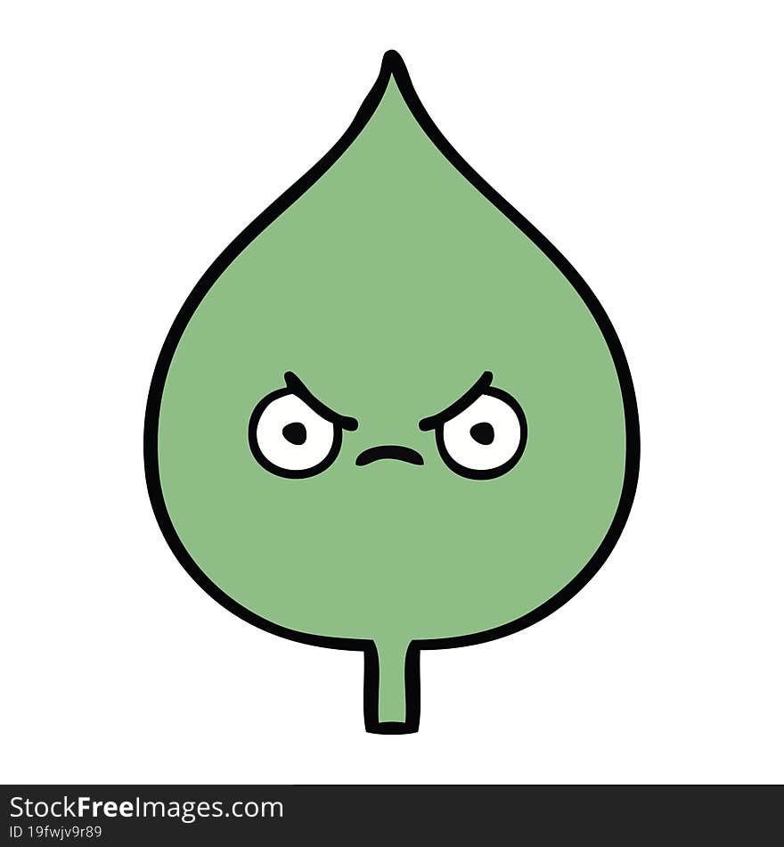 cute cartoon of a expressional leaf