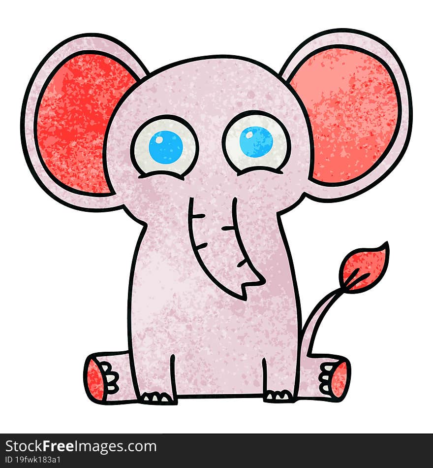 quirky hand drawn cartoon elephant