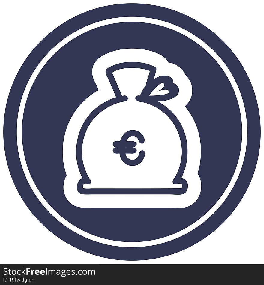 money sack circular icon