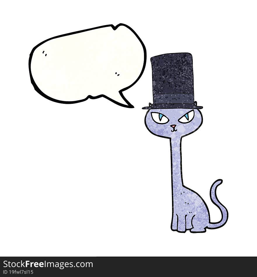 speech bubble textured cartoon posh cat