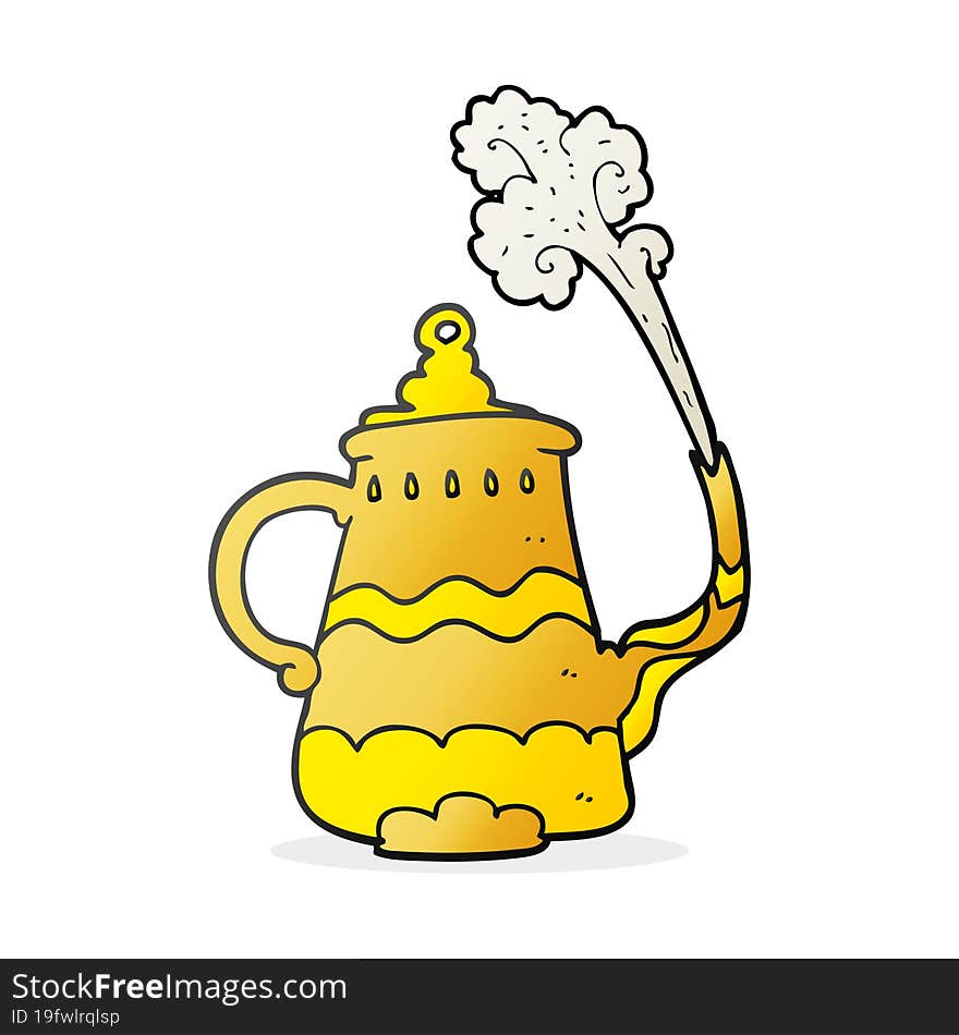 cartoon fancy coffee pot