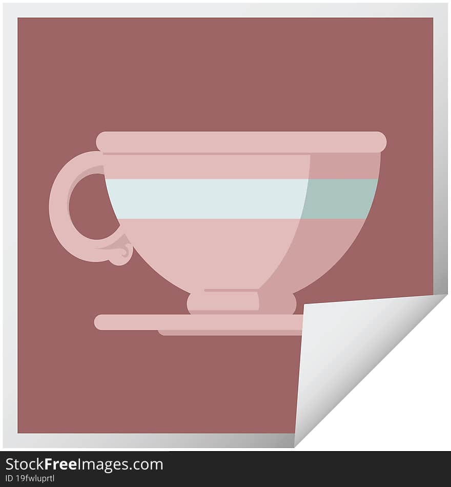 Coffee Cup Graphic Square Sticker