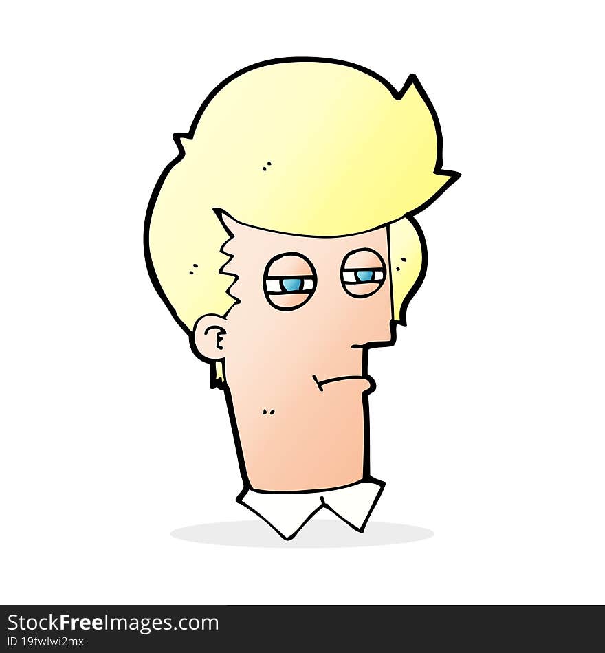 cartoon man with narrowed eyes