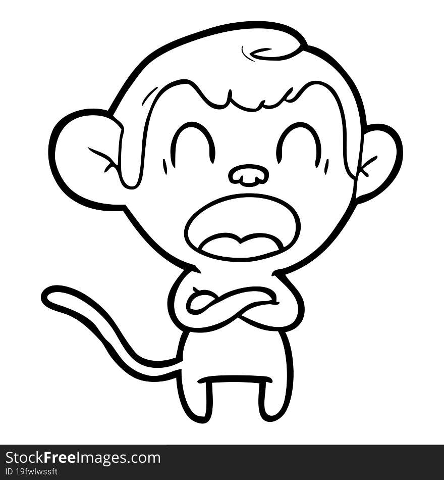 shouting cartoon monkey. shouting cartoon monkey