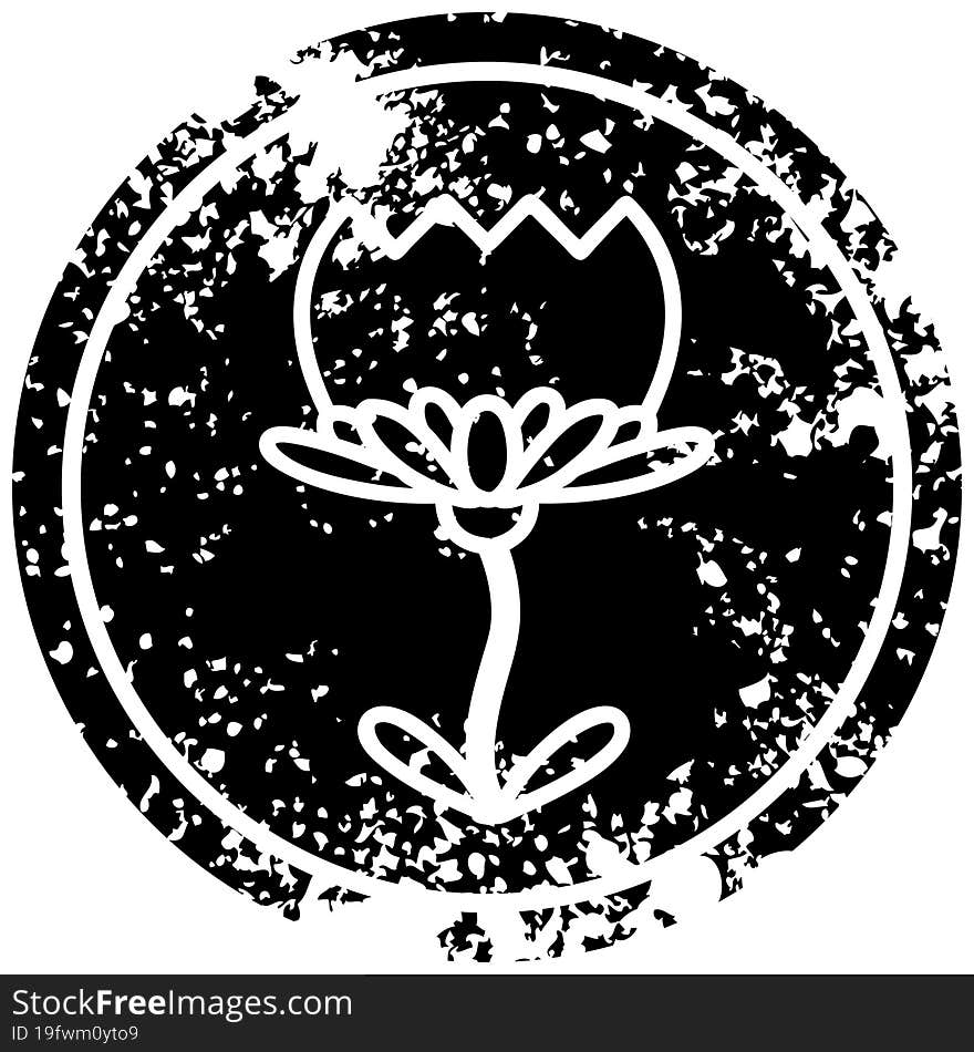 lotus flower distressed icon