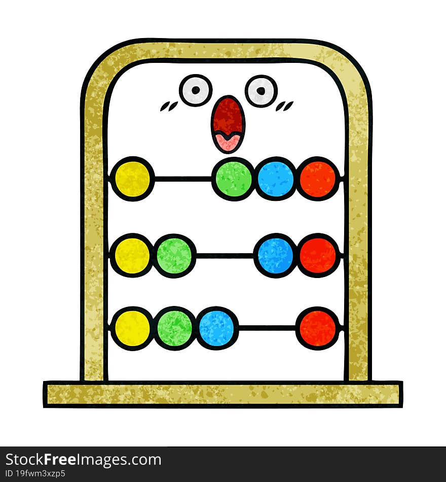 Retro Grunge Texture Cartoon Abacus