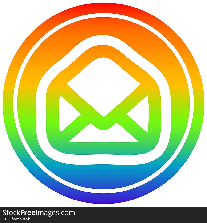 Envelope Letter Circular In Rainbow Spectrum