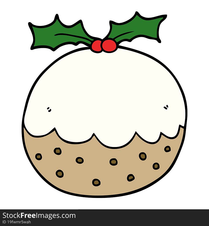 cartoon christmas pudding