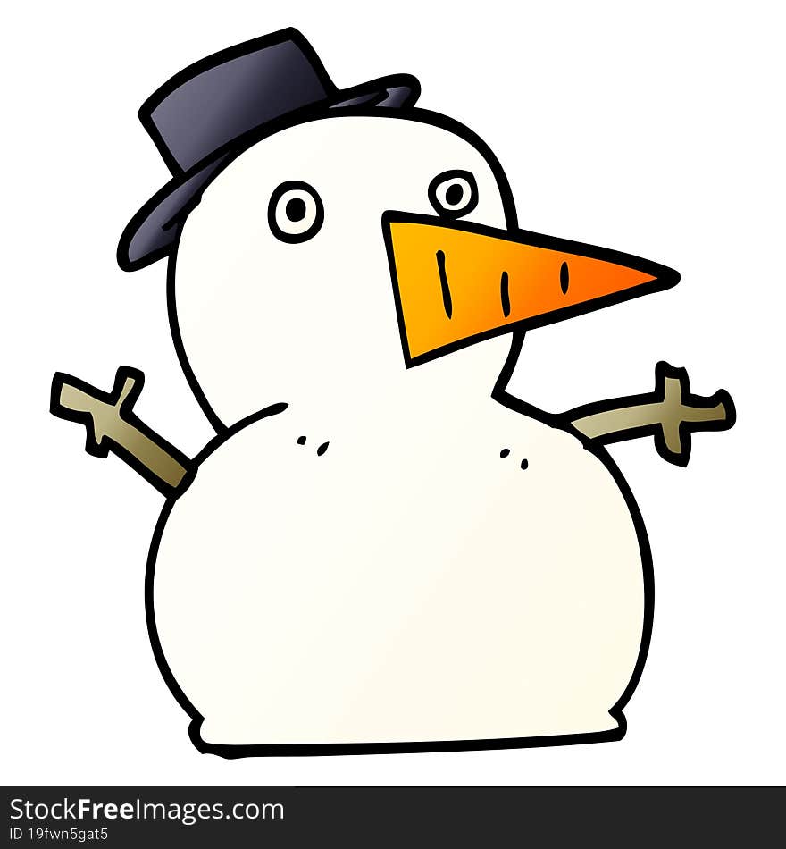 cartoon doodle funny snowman