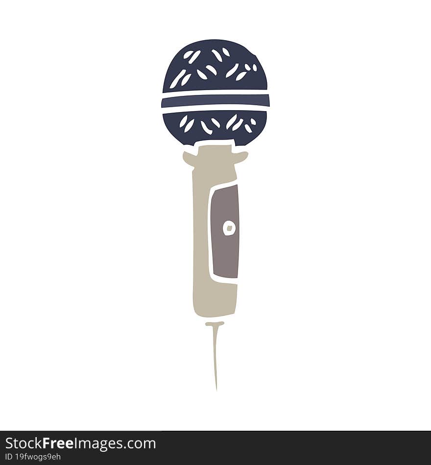 flat color illustration cartoon microphone