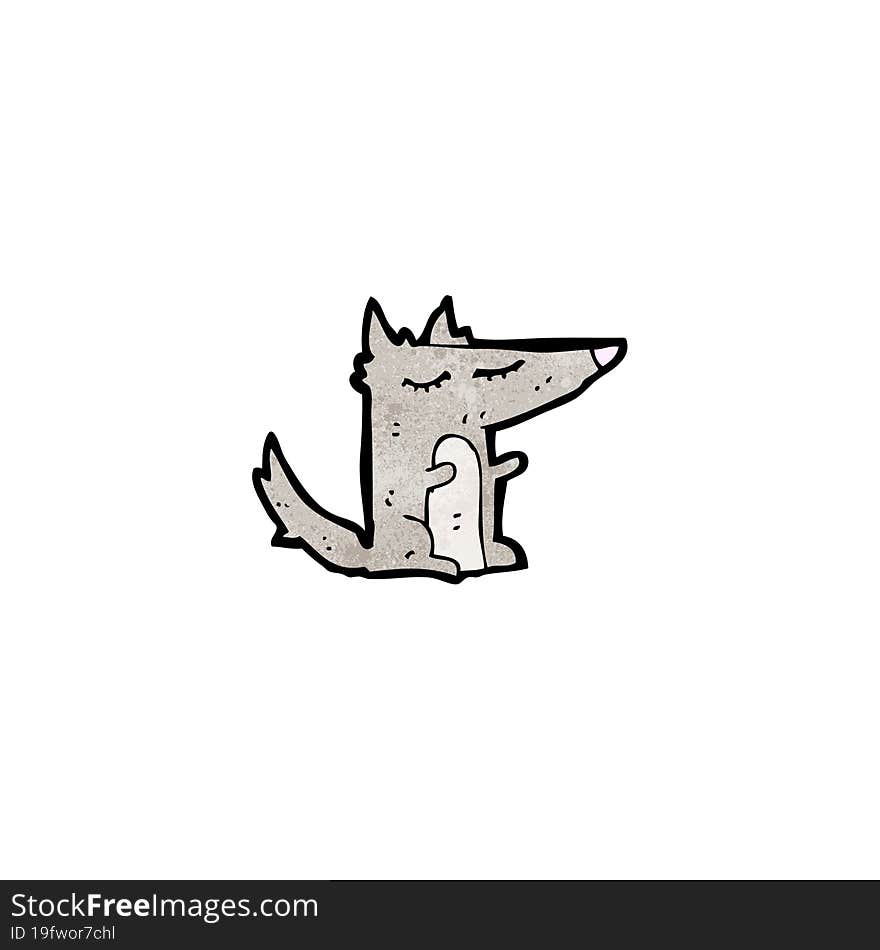 cartoon little wolf