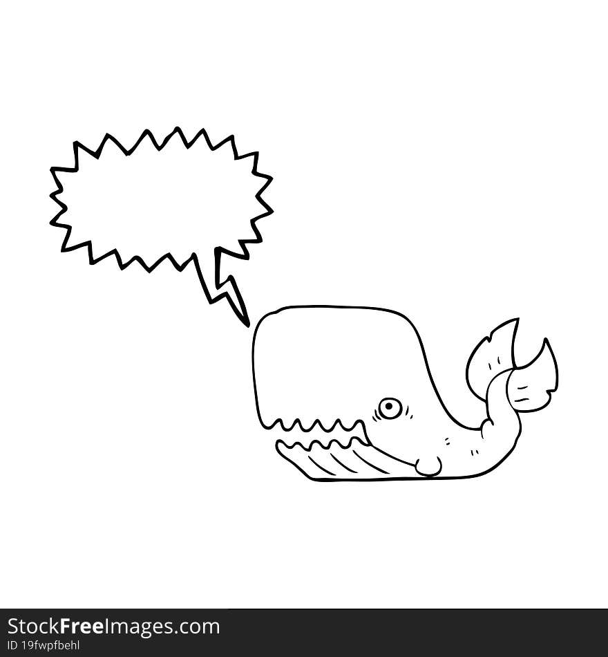 Speech Bubble Cartoon Angry Whale