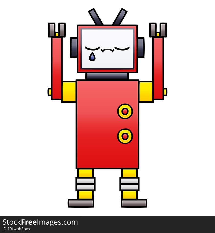 Gradient Shaded Cartoon Robot