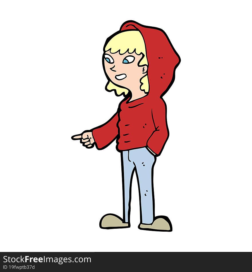 cartoon pointing teenager