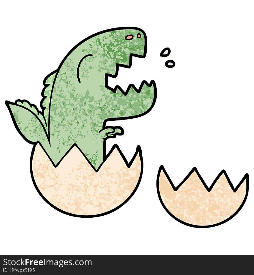 cartoon dinosaur hatching from egg. cartoon dinosaur hatching from egg