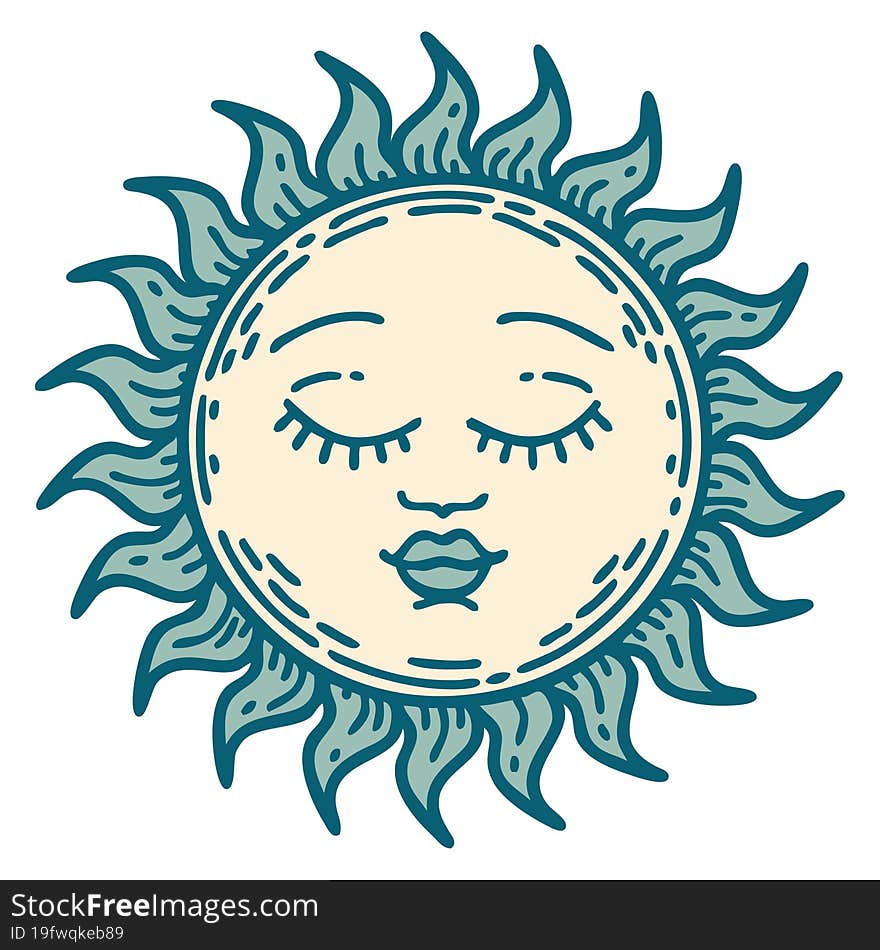 Tattoo Style Icon Of A Sun