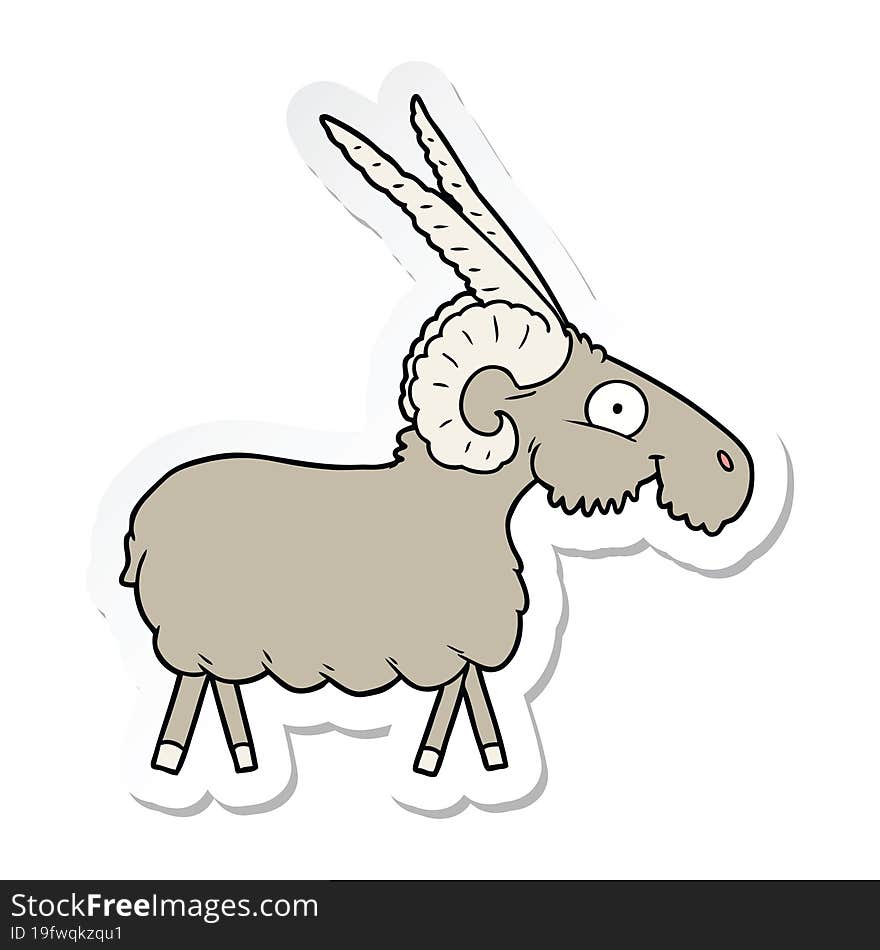 sticker of a cartoon goat