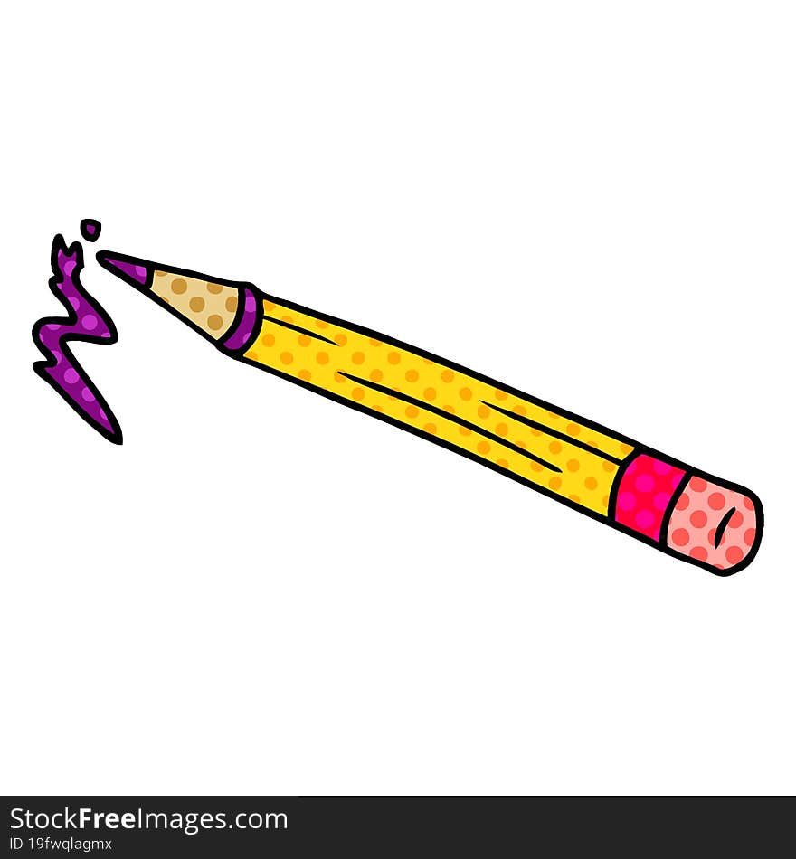 cartoon doodle of a coloured pencil