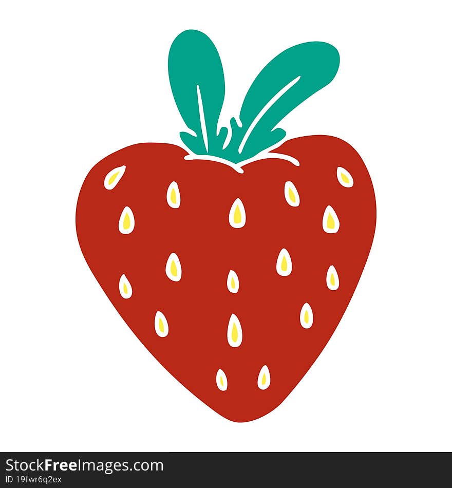 cartoon doodle of a fresh strawberry