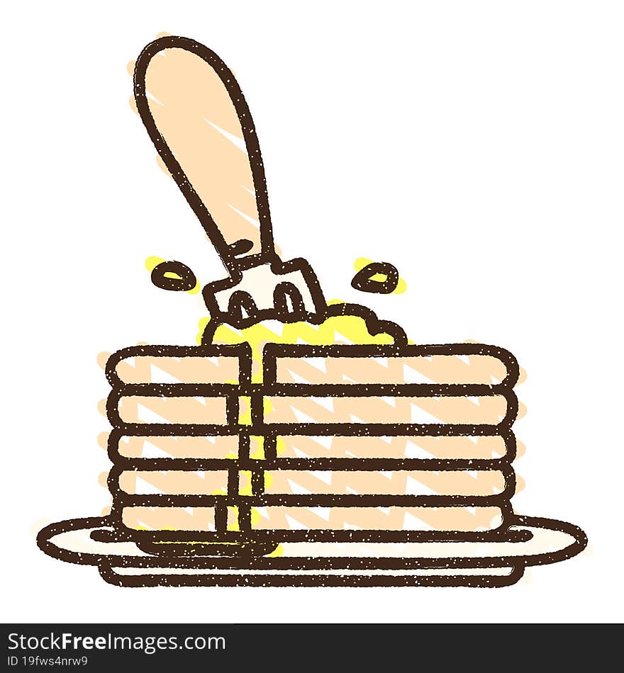 Pancake Stack Chalk Drawing