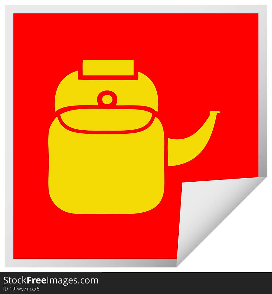 square peeling sticker cartoon kettle pot