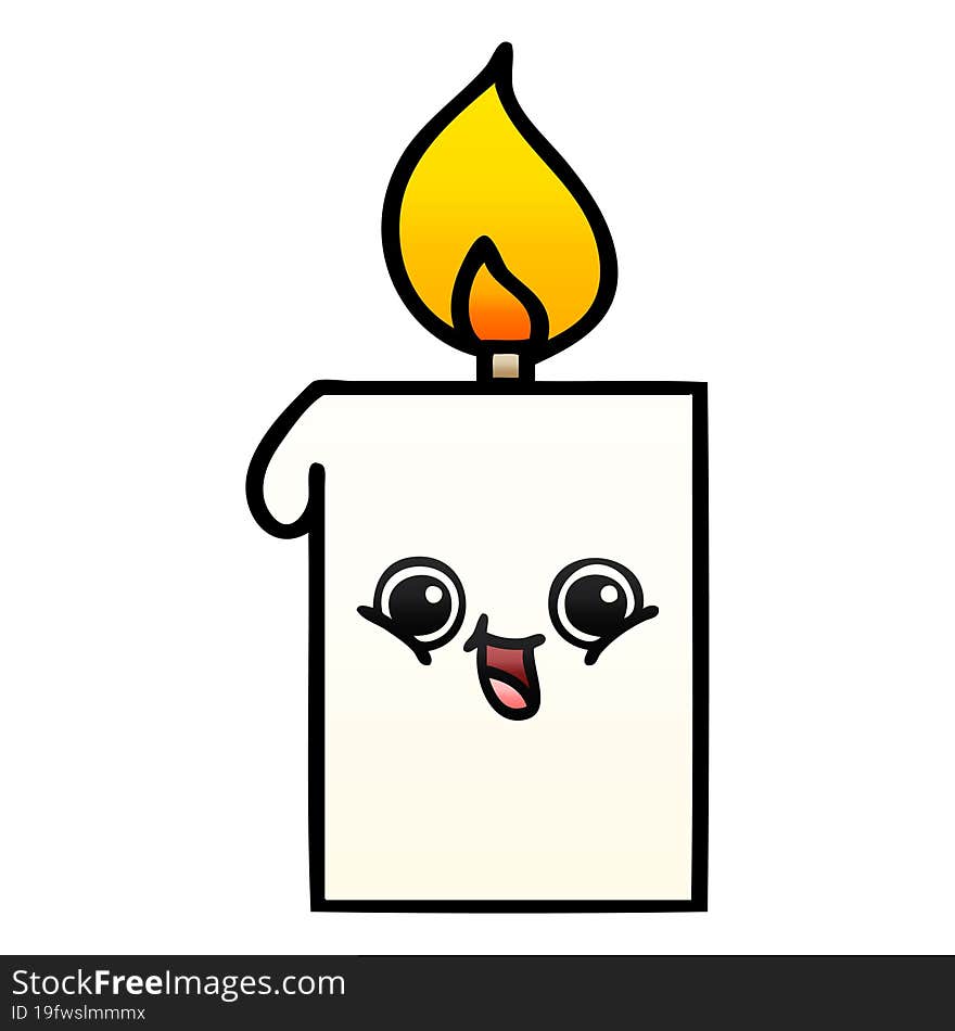 Gradient Shaded Cartoon Lit Candle