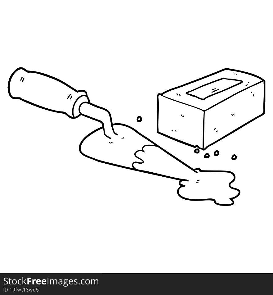 laying bricks cartoon. laying bricks cartoon