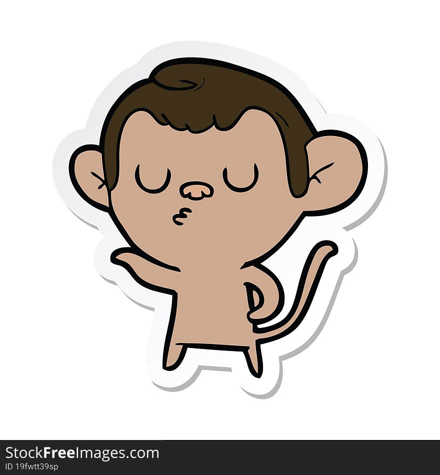 Sticker Of A Cartoon Monkey