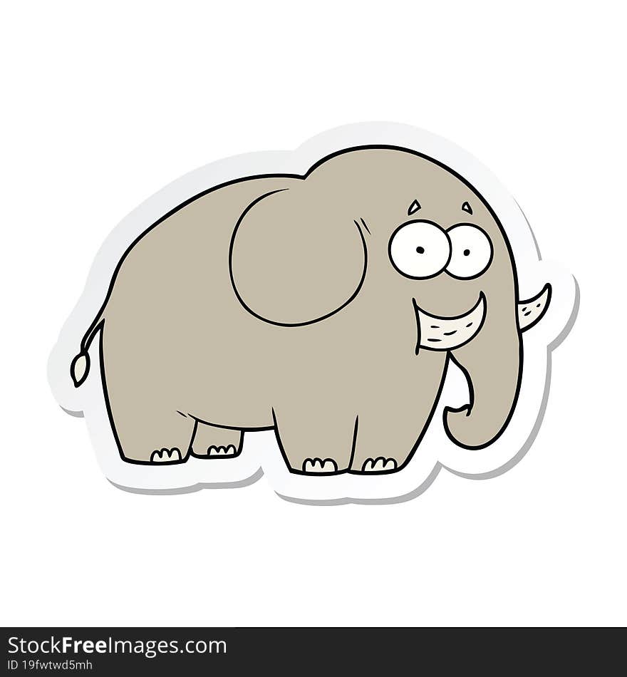 Sticker Of A Cartoon Elephant