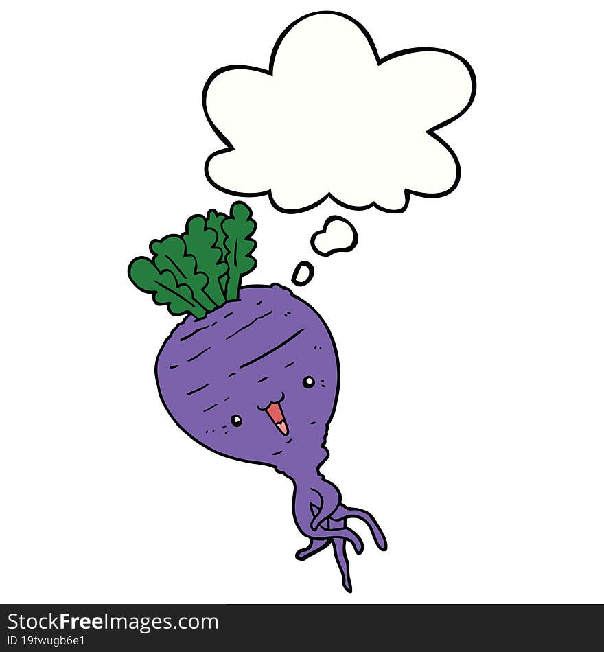 cartoon turnip and thought bubble