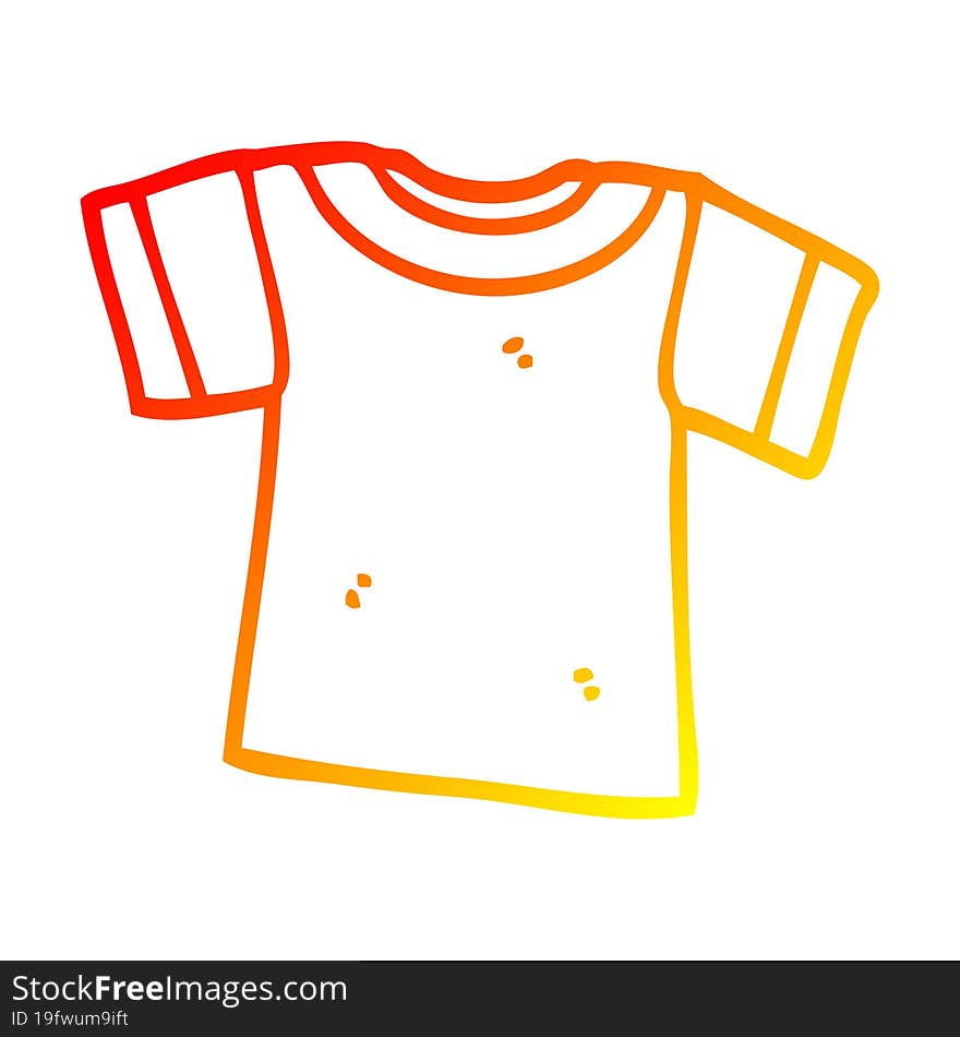 warm gradient line drawing cartoon tee shirt