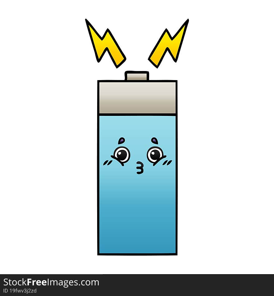 gradient shaded cartoon of a battery