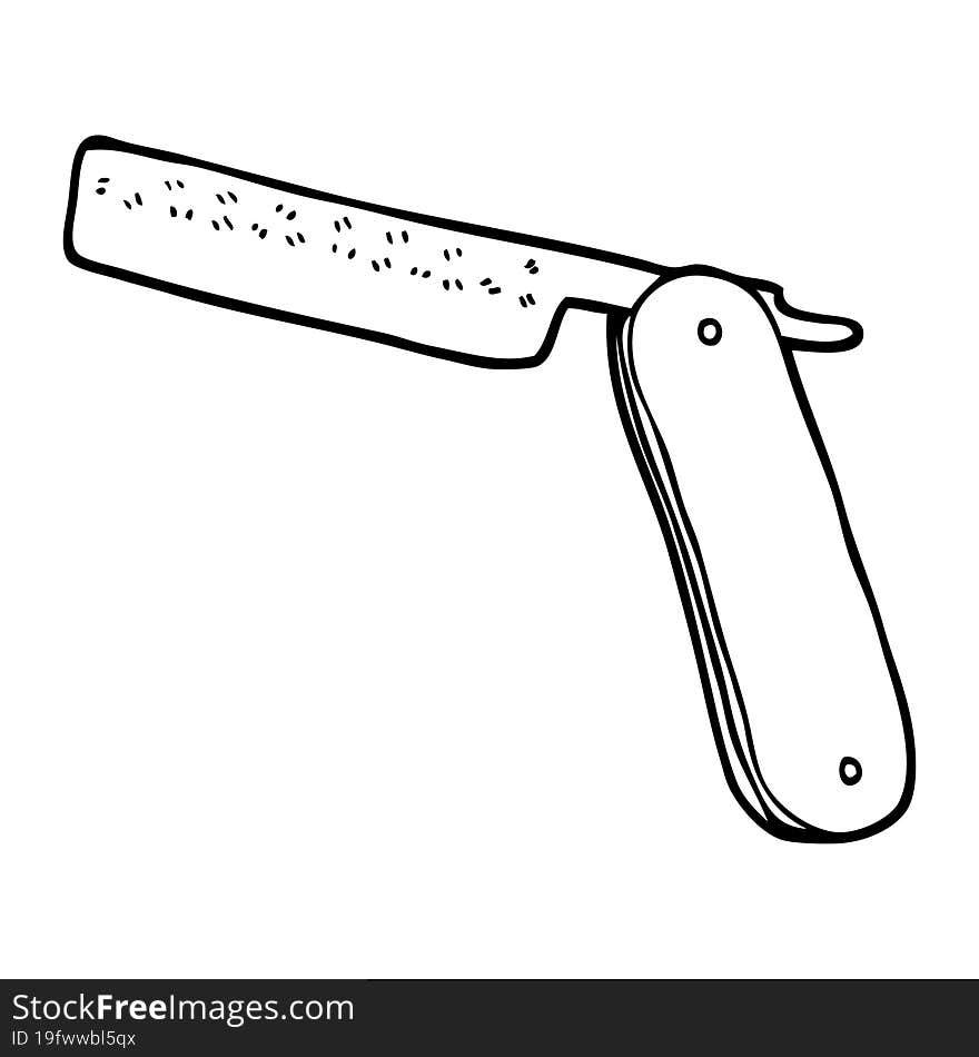 line drawing cartoon cut throat razor