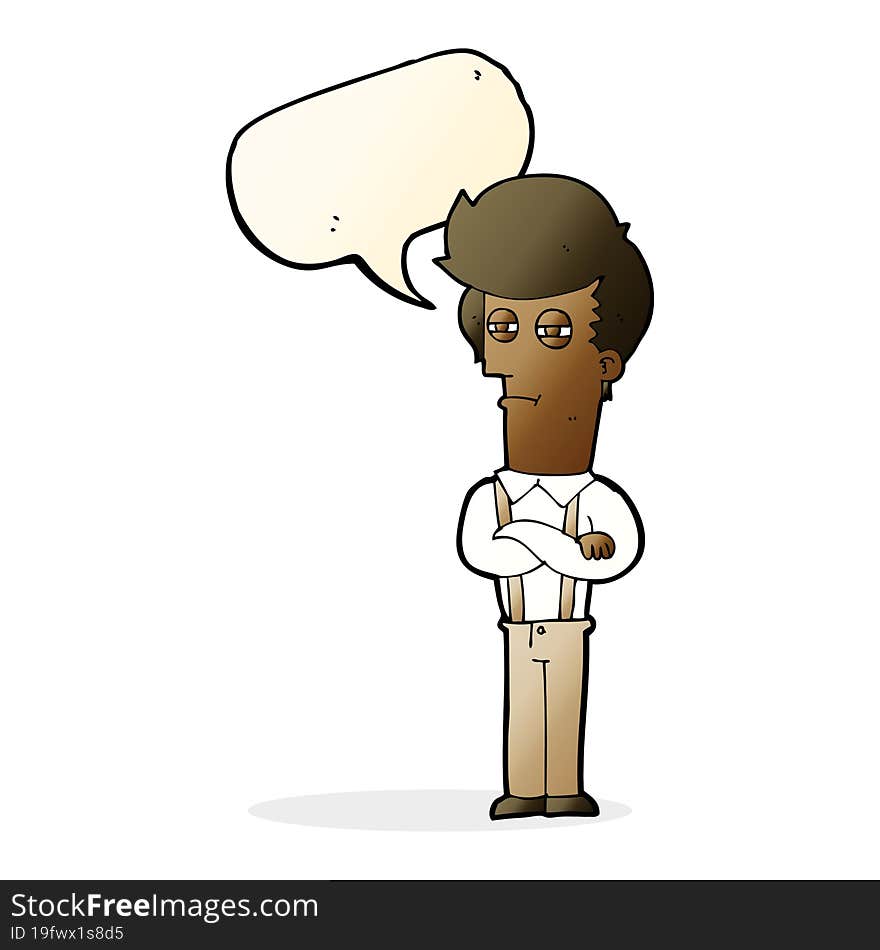 cartoon annoyed man with speech bubble