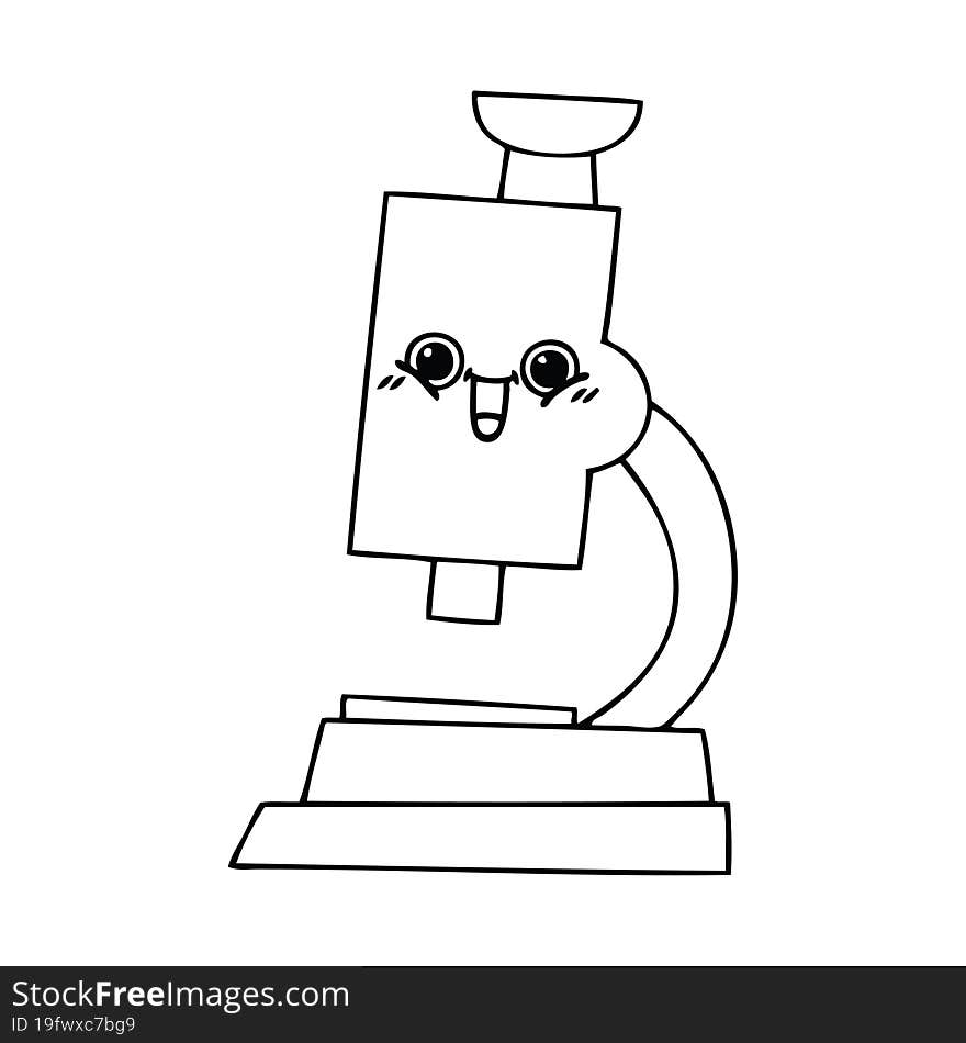 line drawing cartoon microscope