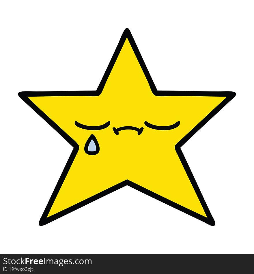 cute cartoon of a gold star. cute cartoon of a gold star