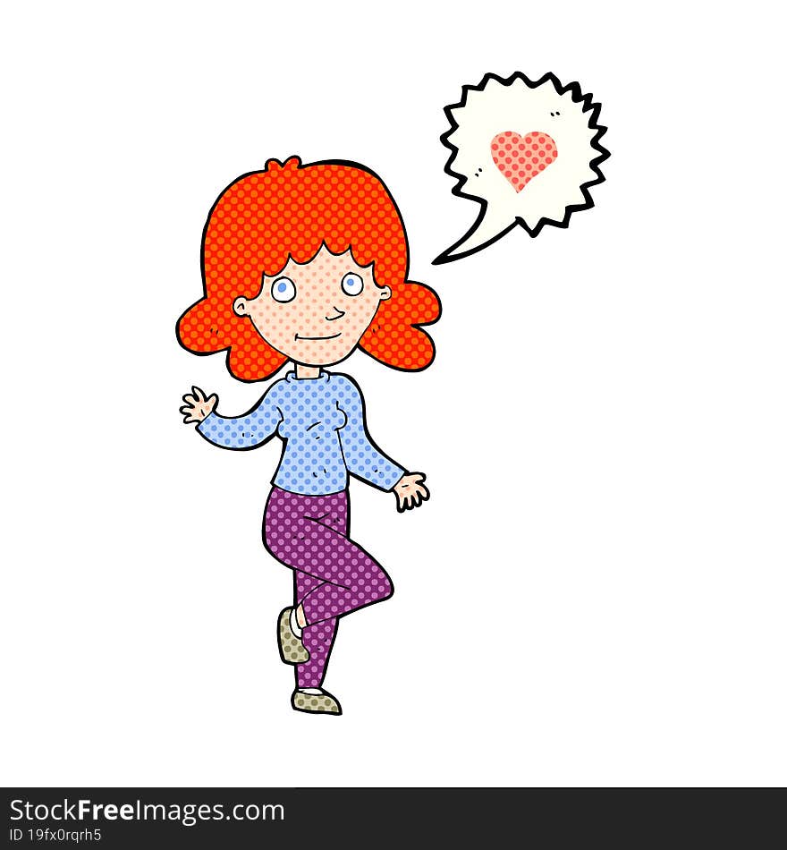 cartoon woman in love