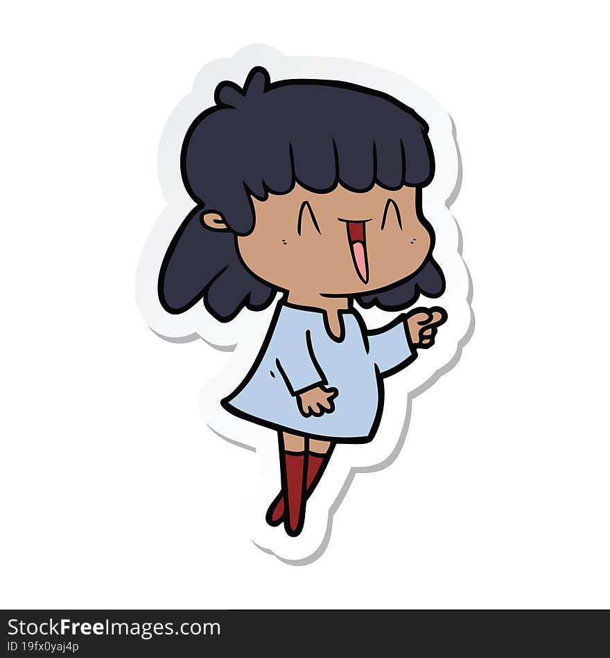 sticker of a cartoon woman