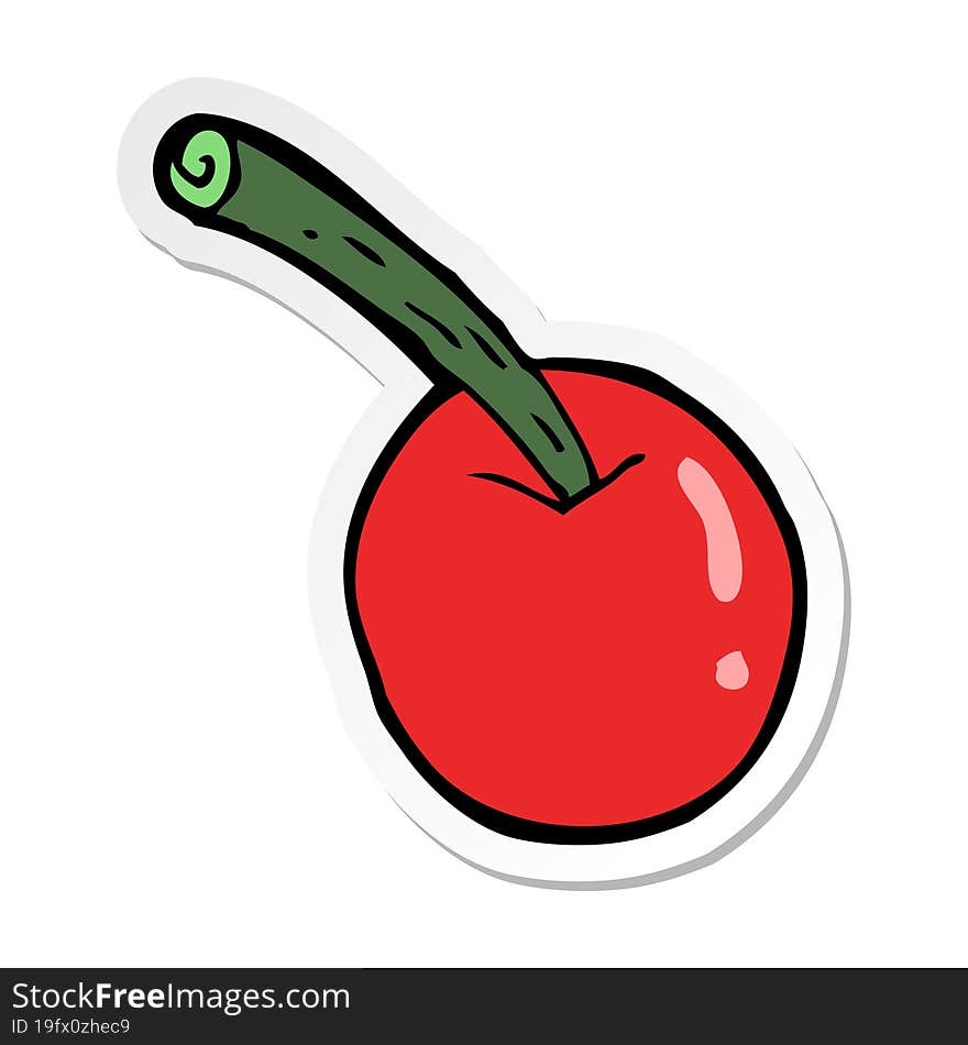 Sticker Of A Cartoon Cherry Symbol