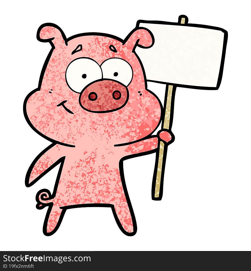 happy cartoon pig. happy cartoon pig