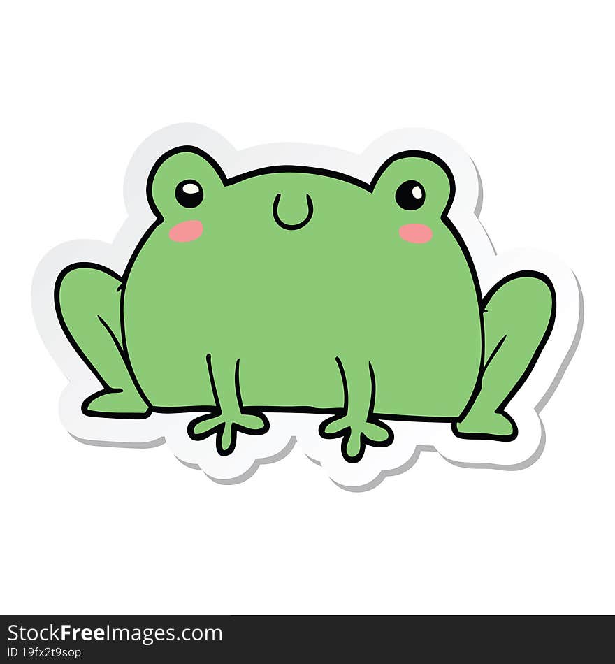 Sticker Of A Cartoon Frog