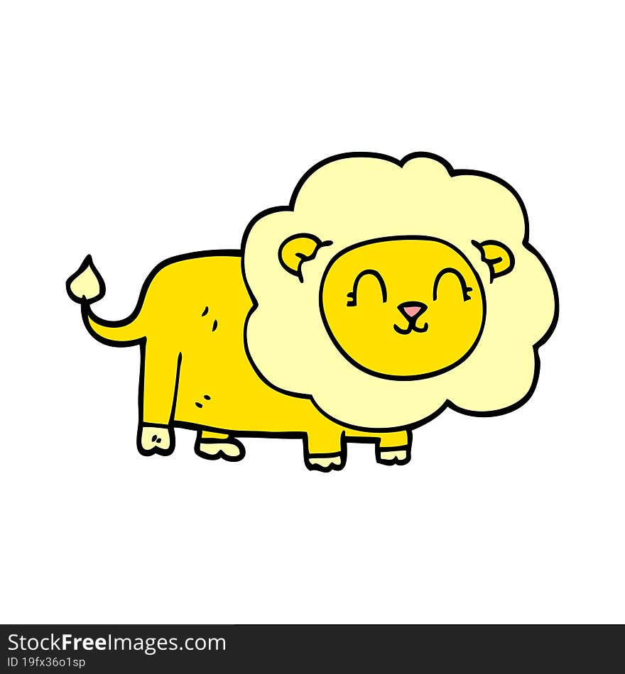 cartoon doodle happy lion