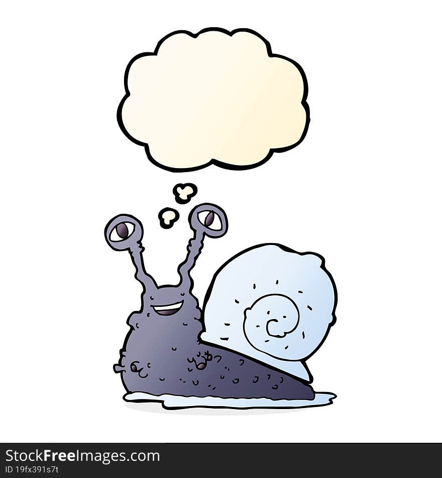 Cartoon Snail With Thought Bubble