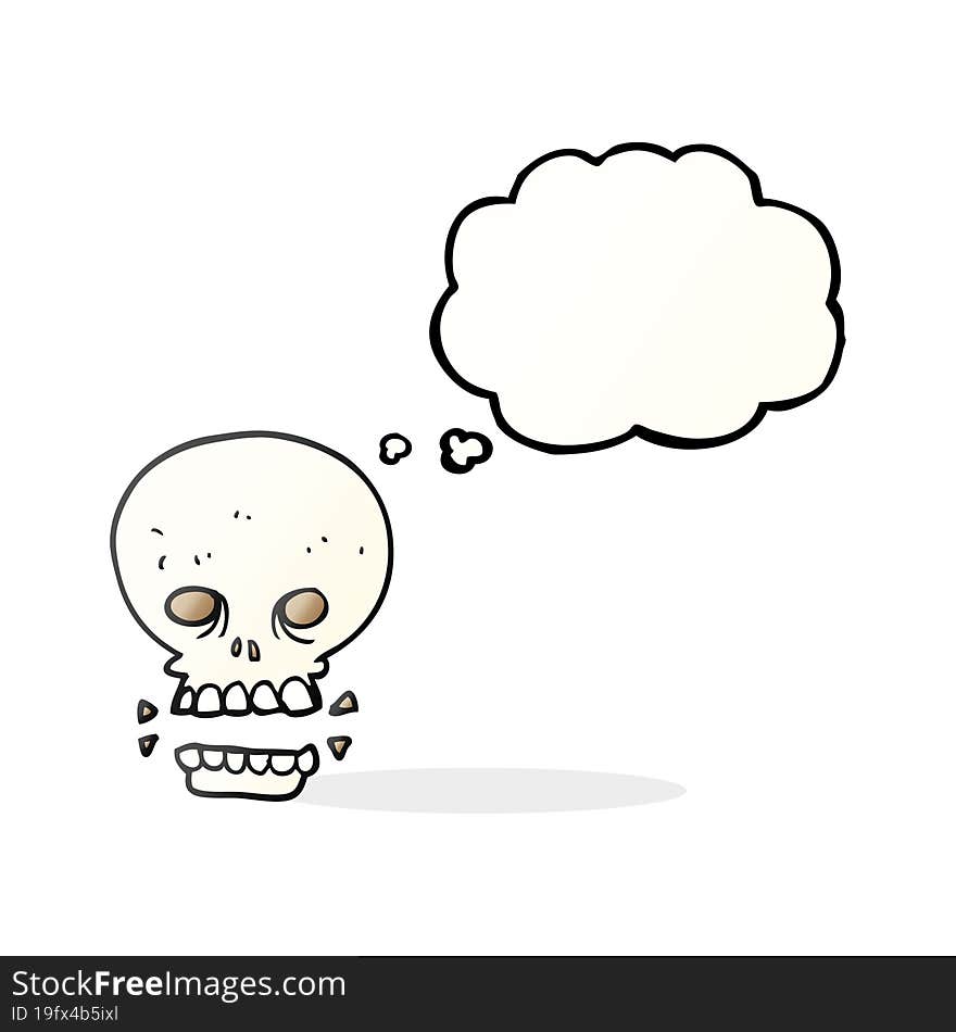 Thought Bubble Cartoon Scary Skull