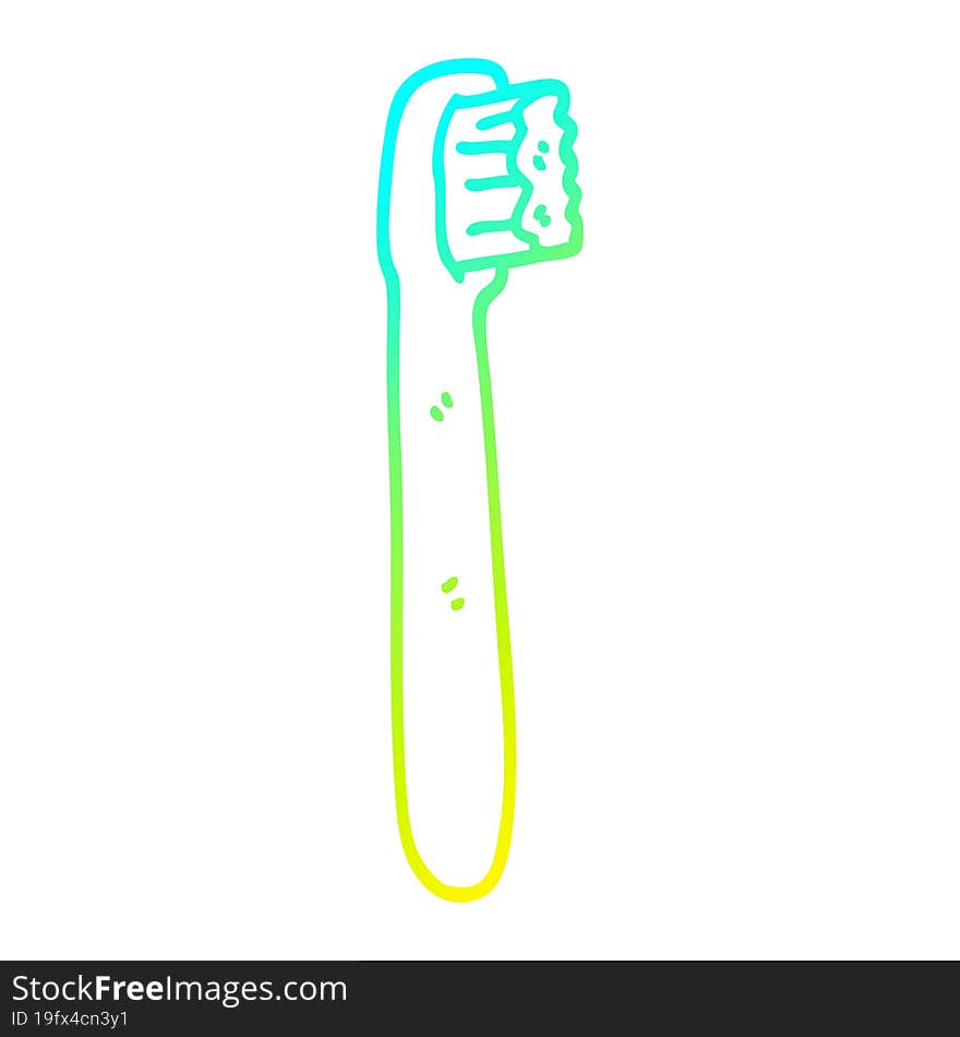 Cold Gradient Line Drawing Cartoon Tooth Brush