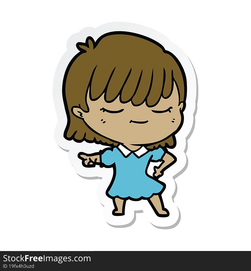 sticker of a cartoon woman