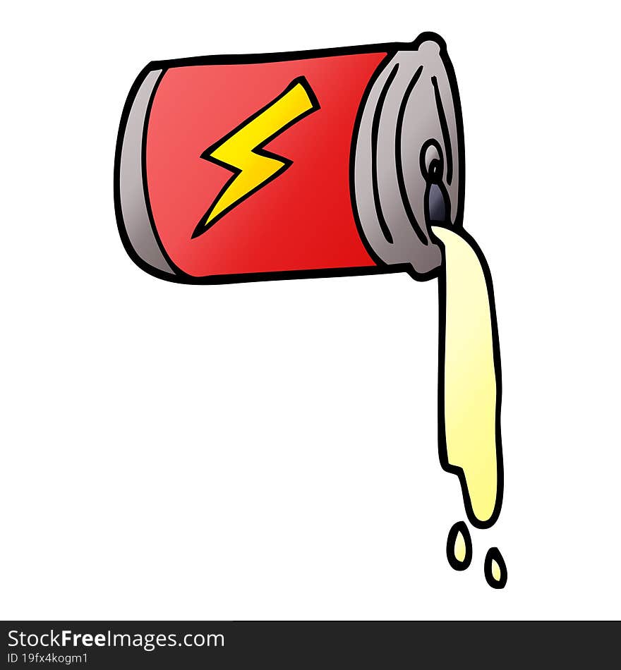 cartoon doodle pouring soda can