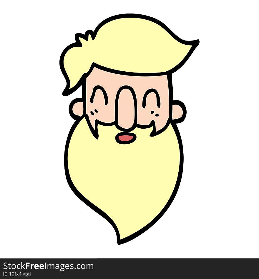 cartoon doodle bearded man