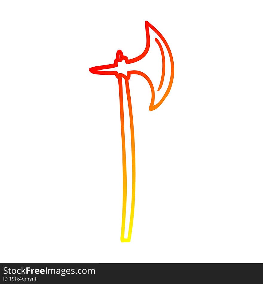 warm gradient line drawing cartoon axe