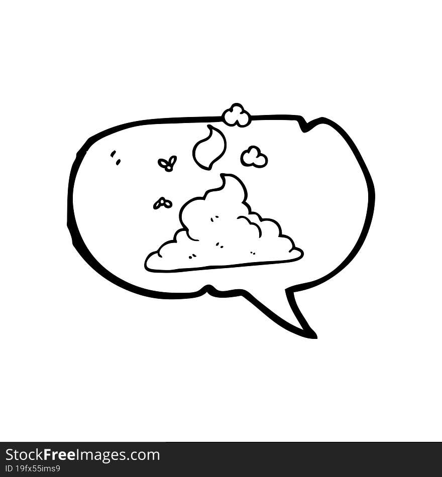 speech bubble cartoon steaming pile of poop